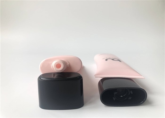 Pink Plastic Cream Tubes Mineral Moisturizing  1 Color Offset Printing With Black Elliptical Cap