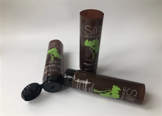 200ml  arc-shaped flip top cap Dia50 color tube plastic tube pcakaging silk print argan curl cream
