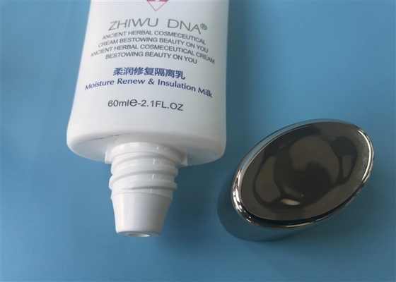 Oval Hand Cream Tube Packaging Diameter 35mm Hot Stamping Logo With Electroplate Screw On Cap