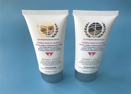 Oval Hand Cream Tube Packaging Diameter 35mm Hot Stamping Logo With Electroplate Screw On Cap