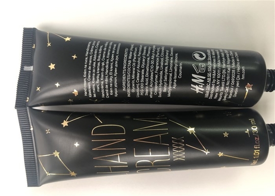 Black Tube Hand Cream Tube Packaging Dia 25 Silk Printing Hotstamping Sealing Octagonal Cap