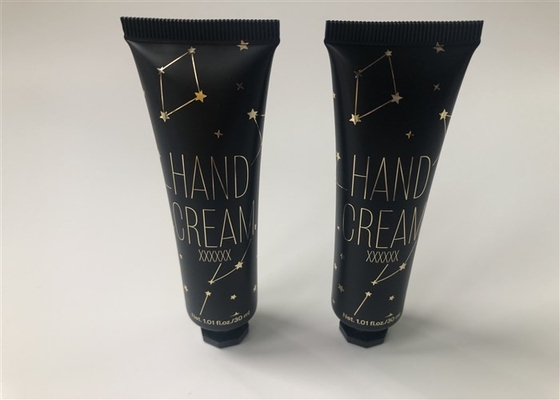 Black Tube Hand Cream Tube Packaging Dia 25 Silk Printing Hotstamping Sealing Octagonal Cap