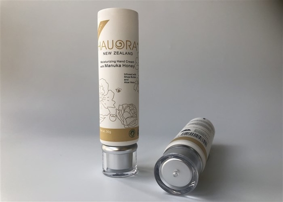 White 2 layer Plastic packaging PE hand cream  tube 4 color offset printing with Acrylic cap 30g
