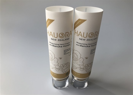 White 2 layer Plastic packaging PE hand cream  tube 4 color offset printing with Acrylic cap 30g