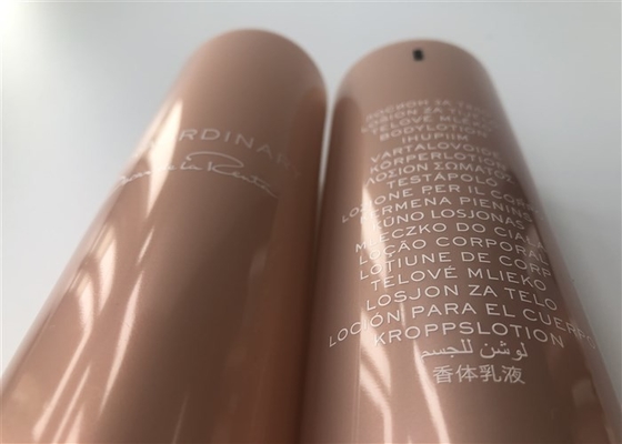 Pet Metalic Color Pearl 200ml Plastic Lotion Tubes With Electroplate Rose Golden
