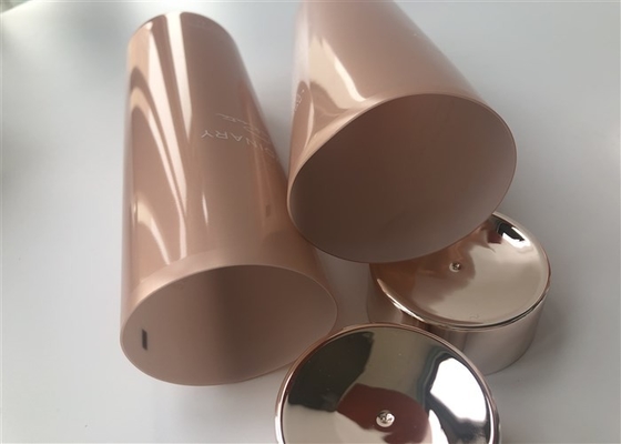 Pet Metalic Color Pearl 200ml Plastic Lotion Tubes With Electroplate Rose Golden
