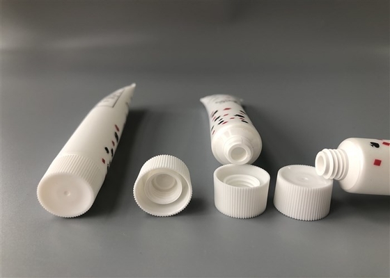Pearl White Plastic Cosmetic Tubes With Ribbed Cap Diameter 19-122 30ml