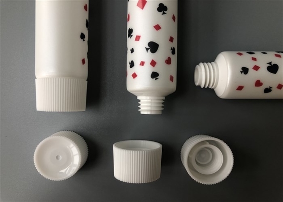 Pearl White Plastic Cosmetic Tubes With Ribbed Cap Diameter 19-122 30ml
