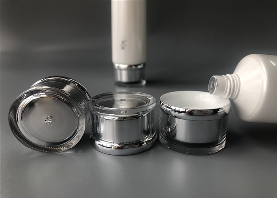 5 Layer Diameter Plastic Cosmetic Tubes Hotstamping Silver With Acrylica Cap 100ml