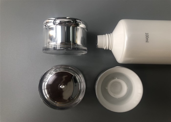 5 Layer Diameter Plastic Cosmetic Tubes Hotstamping Silver With Acrylica Cap 100ml
