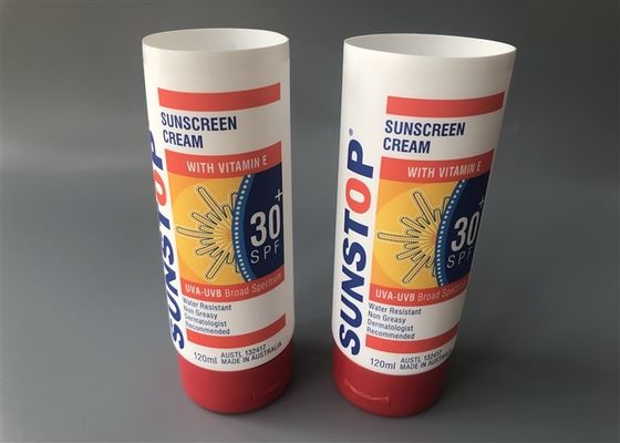 White Matt Coextruded Plastic Cosmetic Tubes With Matt Red Flip Tp Cap 120ml