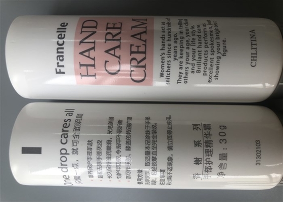 White Silk Screen Pritning Empty Cosmetic Tubes Care Hand Cream With Grey Screw Cap