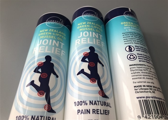 Joint Relif Plastic Lotion Tubes 6c Offset Screen Printing Glossy With Filp Top Cap 75g