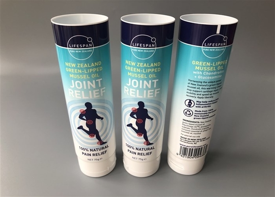 Joint Relif Plastic Lotion Tubes 6c Offset Screen Printing Glossy With Filp Top Cap 75g