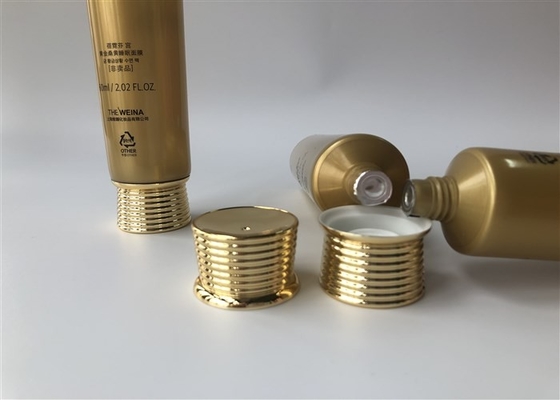 Plastic Tube Packaging Yellow Pearl 5 Layer Gold Sang Hwang Sleeping 1c Screen Printing 60ml