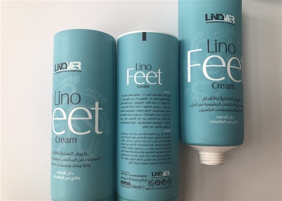 50ml Plastic Tube Bottles Milk White 5 Layer Lino Feet Full Version Head With Frosted Cap