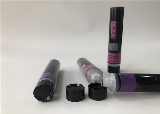 Transparant Clear Silk Screen Plastic Tubes Cosmetics 10ml With Black Screw On Cap
