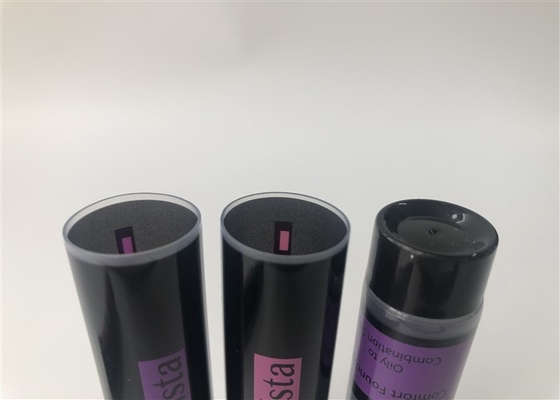 Transparant Clear Silk Screen Plastic Tubes Cosmetics 10ml With Black Screw On Cap