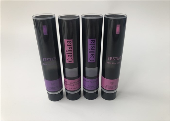 Transparant Clear Silk Screen Plastic Tubes Cosmetics 10ml With Black Screw On Cap