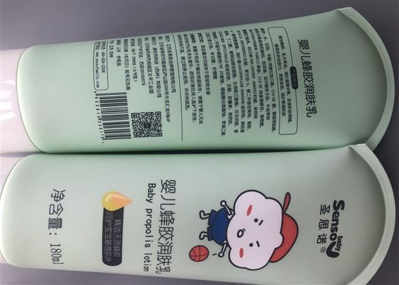 Milk White Plastic Lotion Tubes With Arc Tail Shape Senso Body Full Package Head