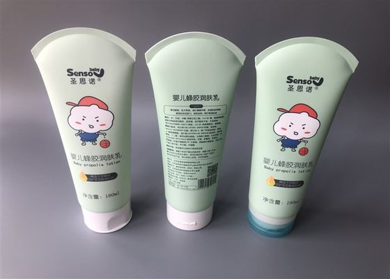 Milk White Plastic Lotion Tubes With Arc Tail Shape Senso Body Full Package Head