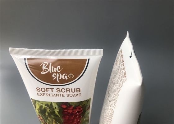 Blue Spa Soft Scrub Milk White Plastic Cream Tubes 200ml 6c Offset Screen Printing