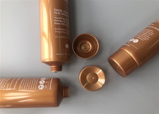 Brown Pearlescent Empty Cosmetic Tubes 60ml 1c Silk Screen Printing With Screw On Cap