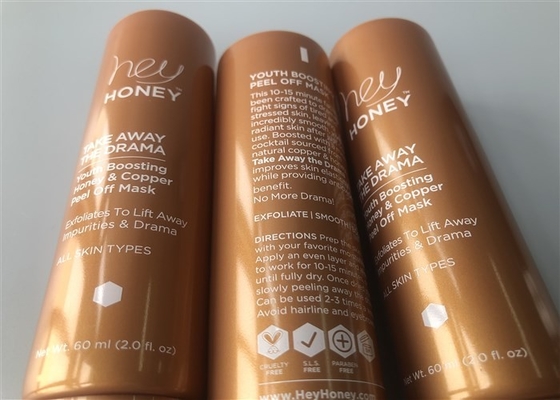 Brown Pearlescent Empty Cosmetic Tubes 60ml 1c Silk Screen Printing With Screw On Cap