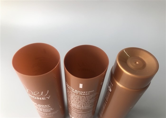 Brown Pearlescent Empty Cosmetic Tubes 60ml 1c Silk Screen Printing With Screw On Cap