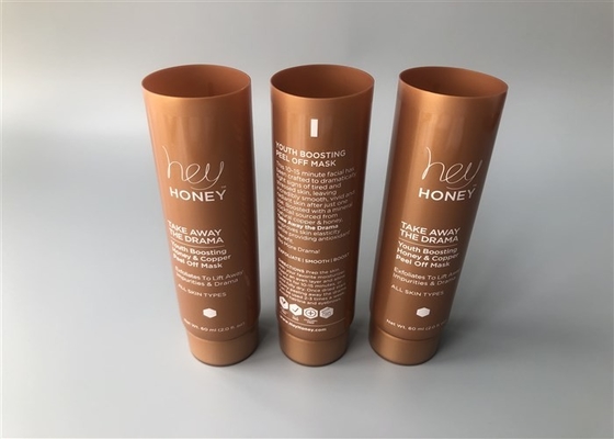 Brown Pearlescent Empty Cosmetic Tubes 60ml 1c Silk Screen Printing With Screw On Cap