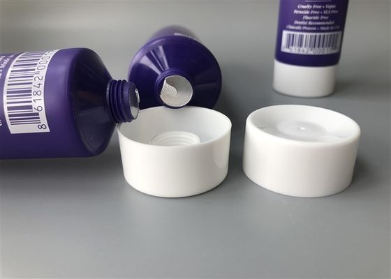 Purple Pop White Tube Cosmetic Packaging 2c Silk Screen Printing 113g