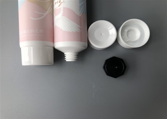 Matt Coating Empty Cosmetic Packaging / Octagonal Screw Cap White Cosmetic Tube