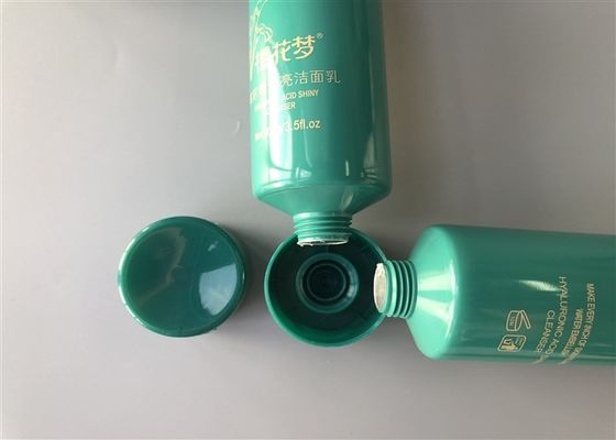 100g Green Empty Lotion Tubes 1C Silk Screen Printing Hot Stamping 35mm Diameter