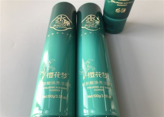100g Green Empty Lotion Tubes 1C Silk Screen Printing Hot Stamping 35mm Diameter