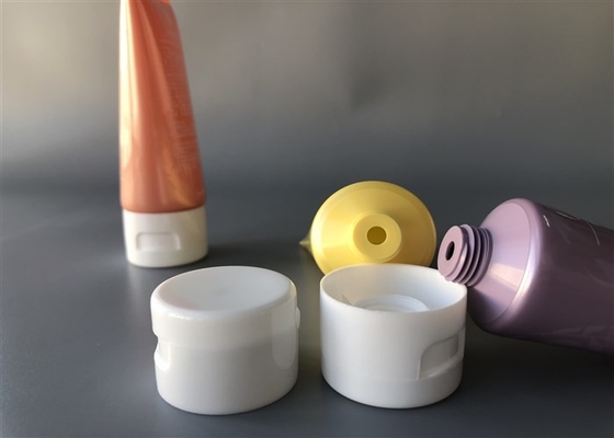 Orange Colored Pearlescent Plastic Lotion Tubes 50g With Flip Top Cap