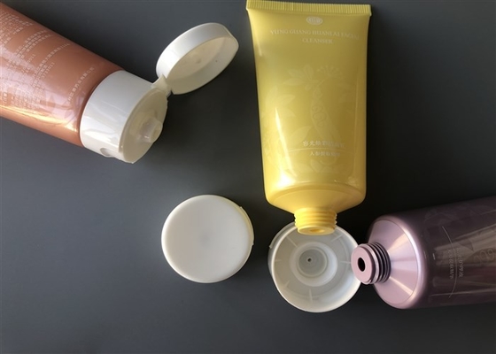 Orange Colored Pearlescent Plastic Lotion Tubes 50g With Flip Top Cap