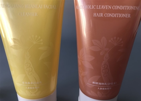 Orange Colored Pearlescent Plastic Lotion Tubes 50g With Flip Top Cap