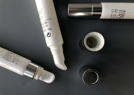 Splendid Milk White Lip Gloss Plastic Tube With Ceramic Head Electroplating Silver 15g