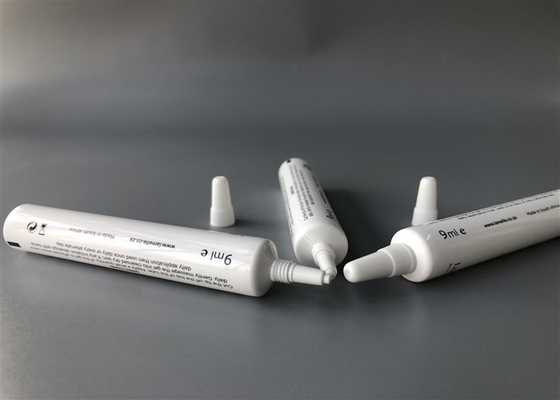 9ml Mini Plastic Cream Tube White 5 Layer  Needle Nose With Long Nose Cap Offset Pritning