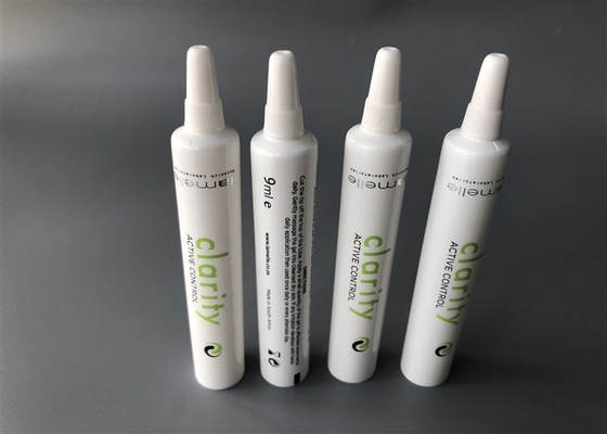 9ml Mini Plastic Cream Tube White 5 Layer  Needle Nose With Long Nose Cap Offset Pritning