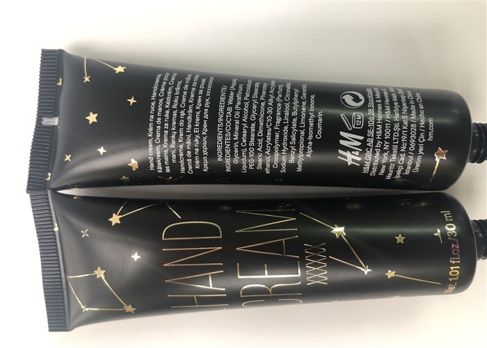 Black Tube Hand Cream Tube Packaging Dia 25 Silk Printing Hotstamping Sealing Octagonal Cap