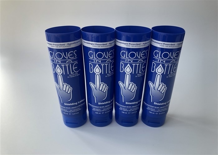 Blue Bottle Tube Packaging Diameter 40mm 2 Color Silk Screen With Blue Flip Top Cap 100ml