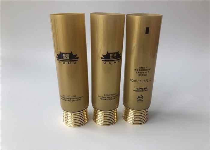 Plastic Tube Packaging Yellow Pearl 5 Layer Gold Sang Hwang Sleeping 1c Screen Printing 60ml