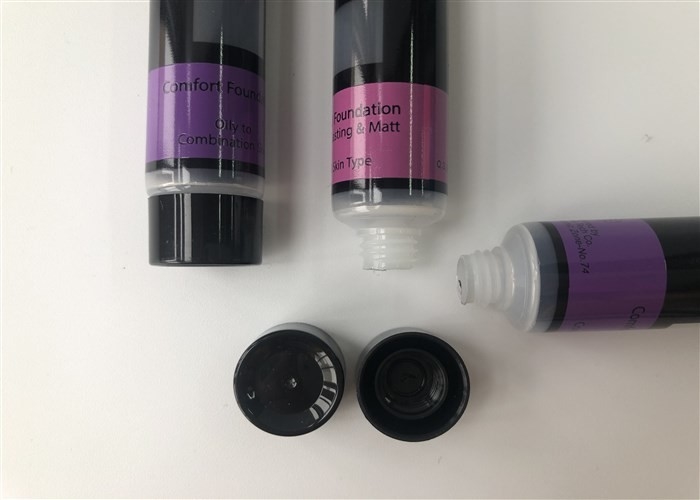 Transparant Clear Silk Screen Plastic Tubes Cosmetics 10ml With Black Screw On Cap