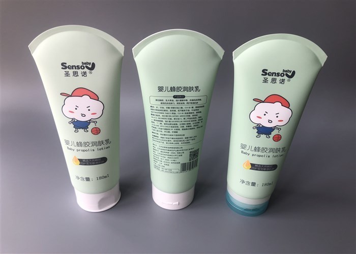 Milk White Plastic Lotion Tubes With Arc Tail Shape Senso Body Full Package Head