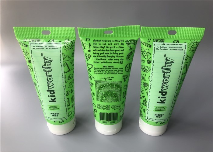 Green Kidwothy Plastic Lotion Tubes 177.5ml 4c Screen Printing With Flip Top Cap